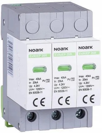 Ogranicznik przep. NOARK, SPD Ex9UEP Noark 1000DC/typ T2/6.25kA/3 moduły szer./dla nieuziemionych systemów PV