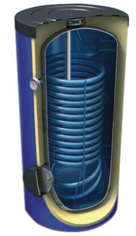 Pionowy ogrzewacz wody z jedną wężownicą CWU MAXI 1,9m2 - 200L