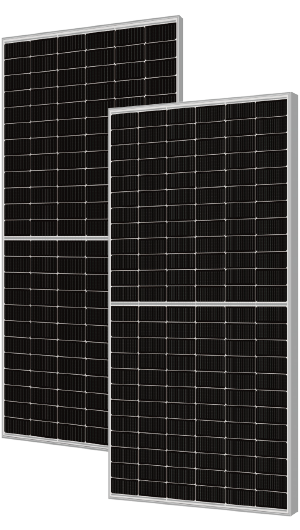 Moduły PV Das Solar, mono-Si, dwustronny, ogniwa połówkowe N-type 182mm 16-BB, 2x72psc, kable ok. 140cm, moc STC 580Wp, wym.:2278x1134x30, k.p.: złącze MC4 EVO, sprawność 22,5%, waga 31,3kg, srebrna rama (SF), 36szt na palecie