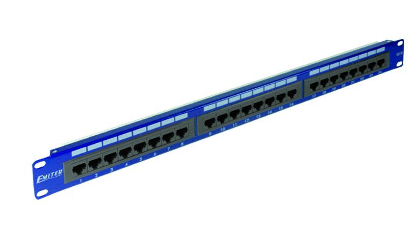 Panel 19", 24xRJ45 UTP kat.5e (1U) niebieski