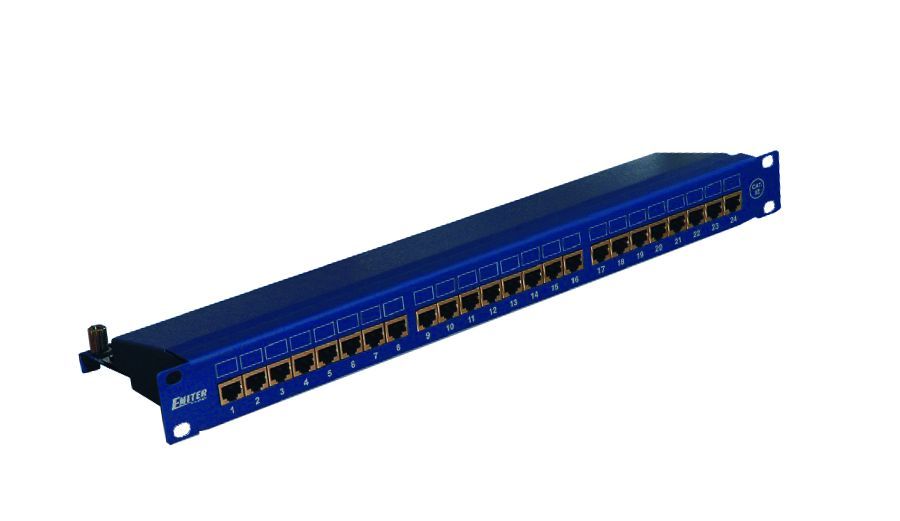 Panel 19", 24xRJ45 STP kat.5e (1U) niebieski
