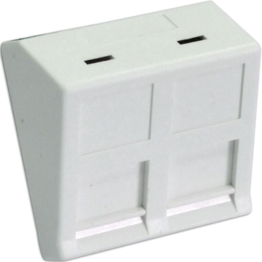 Adapter 2-modułowy kątowy 45x45mm dla 2xRJ45 lub 2xRJ12