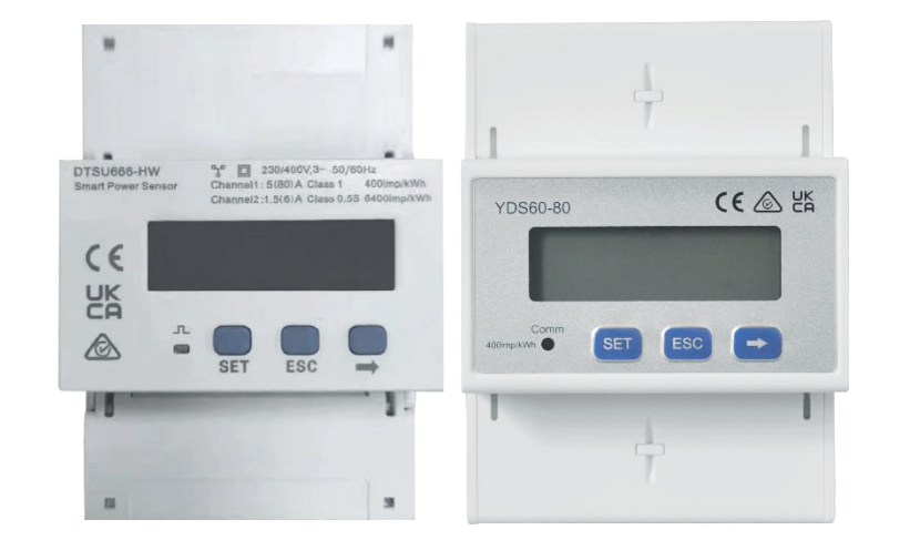 Licznik energii DTSU666-HW / YDS60-80, 3-fazowy, 3p4w; wyświetlacz LCD; pomiar bezpośredni do 80A lub półpośredni z przekładnikami o prądzie wtórnym 5A lub 1A (brak w zestawie); komunikacja RS485; montaż na szynie TH, głębokość rozdzielnicy >80mm