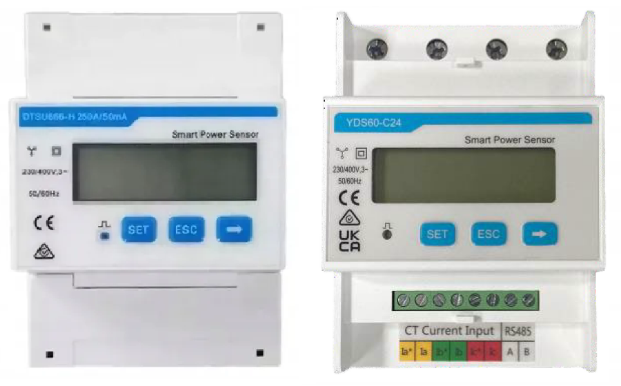Licznik energii, DTSU666-H_250A/50mA / YDS60-C24, 3-fazowy, 3p4w; wyświetlacz LCD; pomiar półpośredni, przekładniki 250A/50mA; komunikacja RS485; montaż na szynie TH, klasa 1