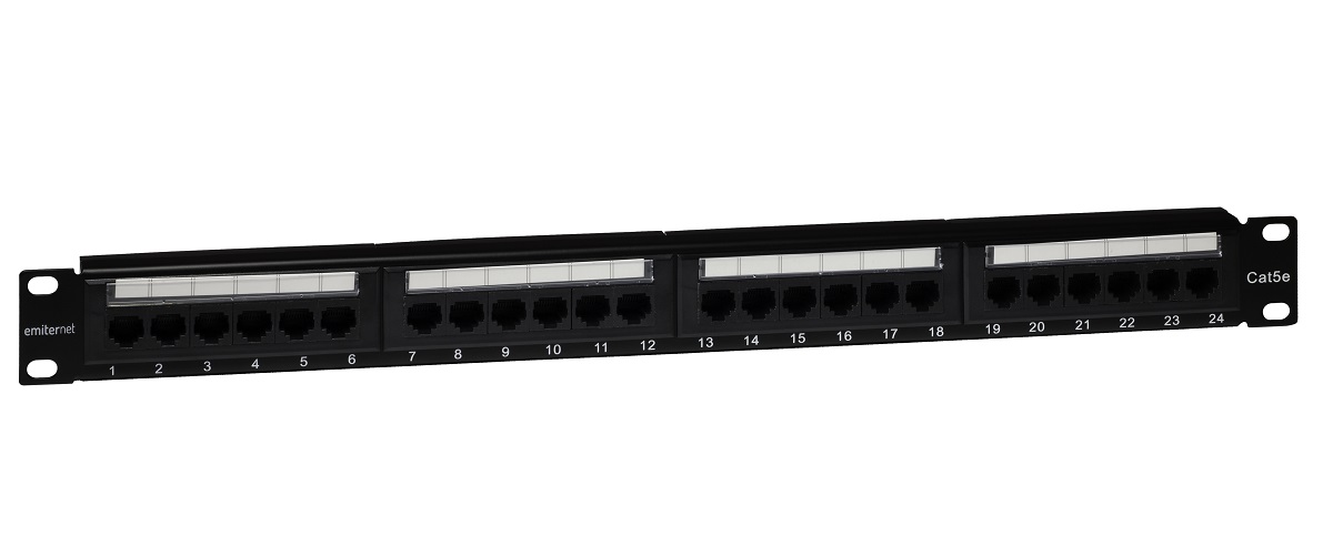 Panel 19" 24xRJ45 UTP kat.5e (1U) z półką