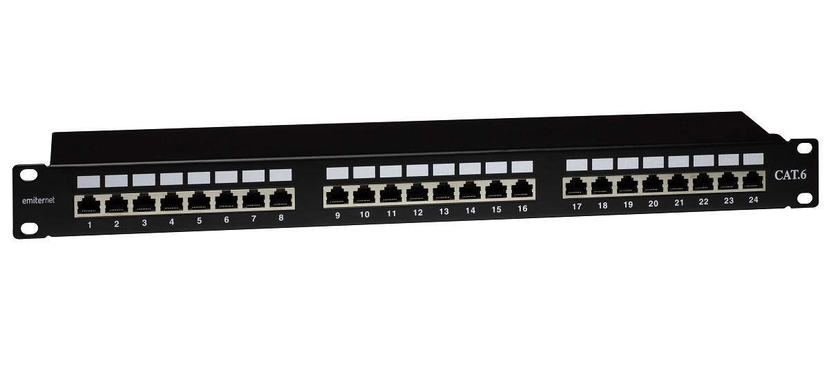Panel 19" 24xRJ45 STP kat.6 (1U) z półką