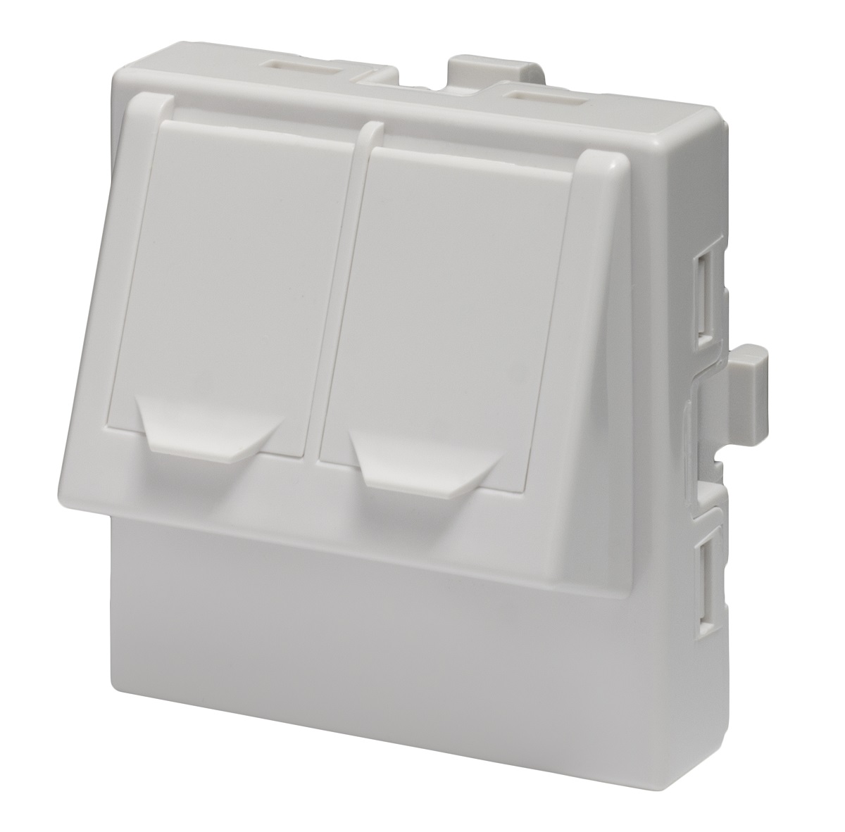 Adapter dwumodułowy podwójny kątowy 2xRJ45