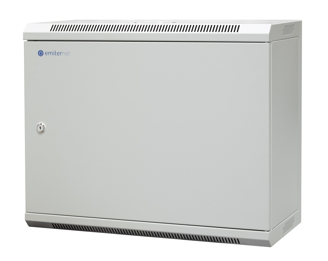 Szafa wisząca niedzielona płytka 19'' 9U, drzwi całe z blachy, 600×300×500mm szer./gł./wys