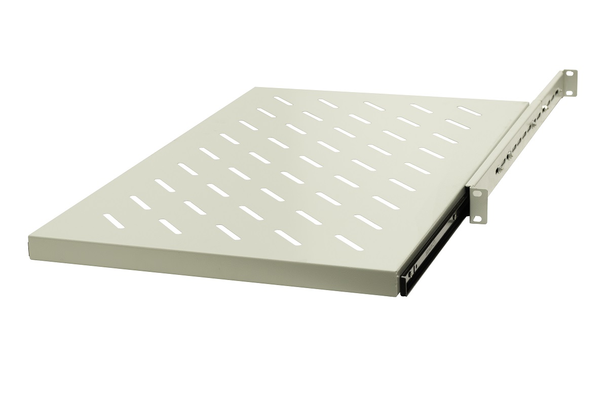 Półka ruchoma 19'', 1U, pod klawiaturę, gł.270/295mm, RAL7044 (szary)
