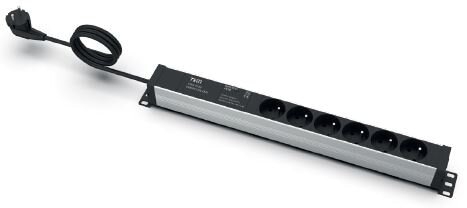 Listwa zasilająca EmiterNet 19" 6-gn.z bolcem, zabezpieczenie przeciwprzepięciowe + filtr przeciwzakłóceniowy, kabel 3mb wtyk uni-schuko