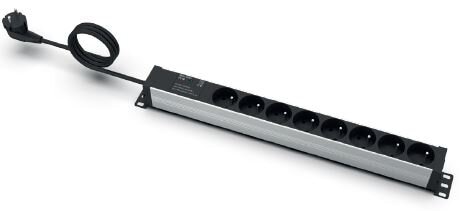 Listwa zasilająca EmiterNet 19" 8-gn.z bolcem,zabezpieczenie przeciwprzepięciowe, kabel 3mb wtyk uni-schuko