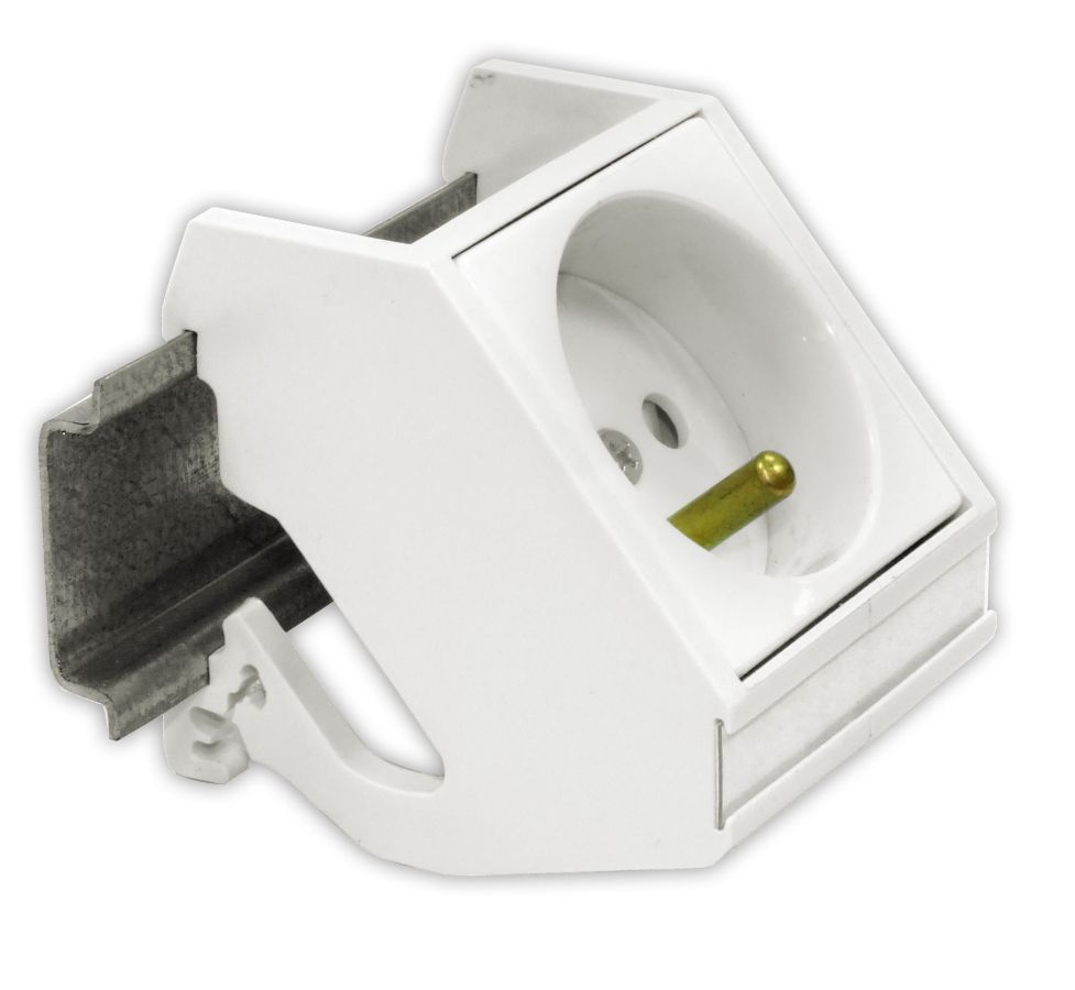 Adapter na szynę DIN do gniazd 45x45mm komputerowych i zasilających 2M