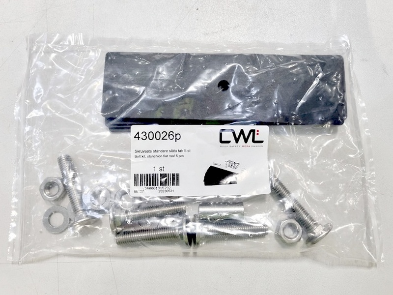 Zestaw 5 kompletów mocujących K-53-50 (430026p), śruba + podkładka + nakrętka + podkład EPDM