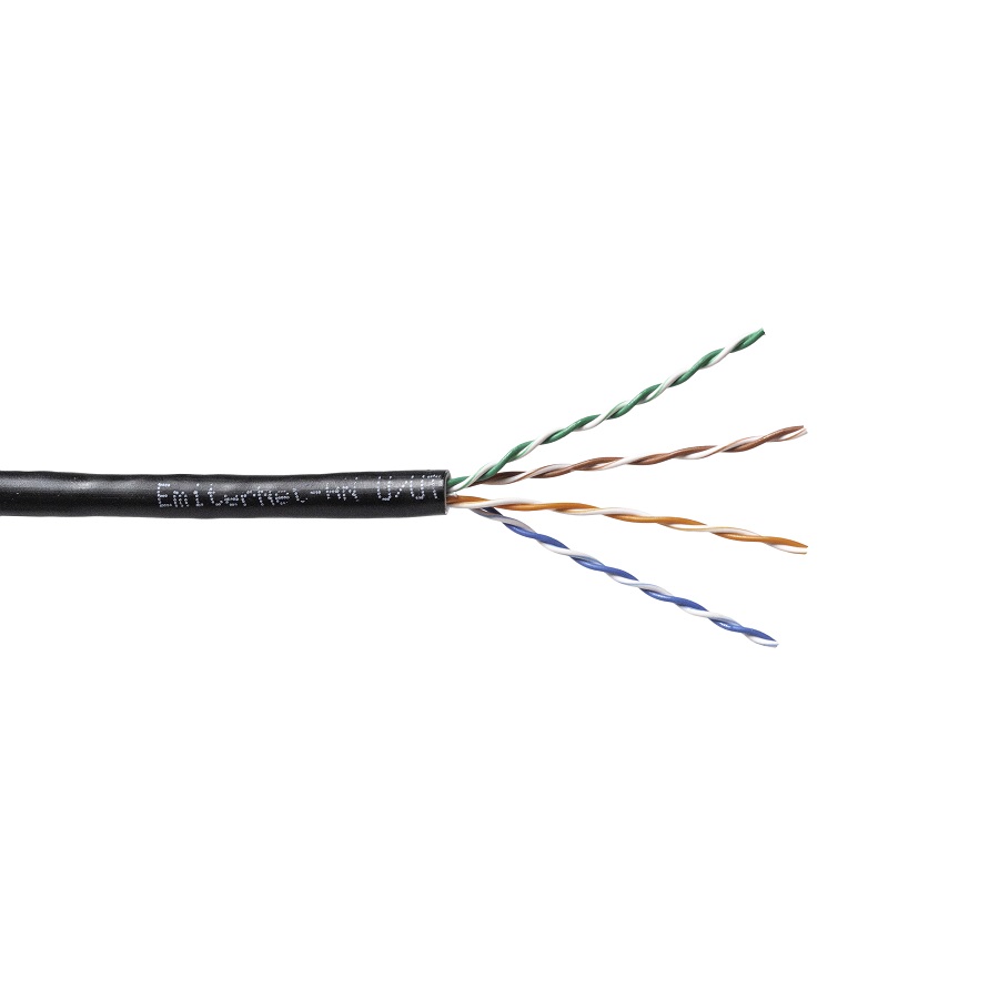 Kabel  EmiterNet zewnętrzny PVC+PE UTP (U/UTP) kat.5e, drut 4x2x0,5 PE