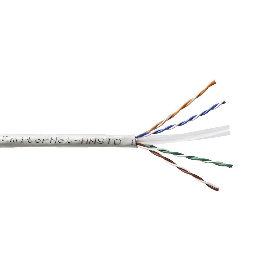 Kabel Emiter Net UTP (U/UTP) kat.6 450MHz, drut, standard, PVC, szary