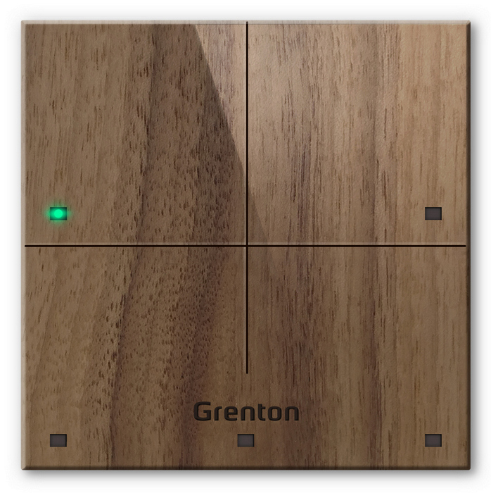 Panel dotykowy Grenton / 4 pola dotykowe / TF-Bus / ciemny drewniany front