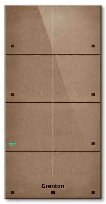 Panel dotykowy Grenton / 8 pól dotykowych / TF-Bus / jasny, wykonany z naturalnej skóry front