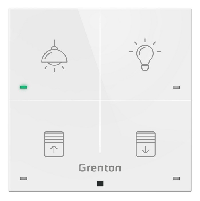 Panel dotykowy Grenton / 4 pola dotykowe / możliwość grawerowania ikon / TF-Bus / biały szklany front
