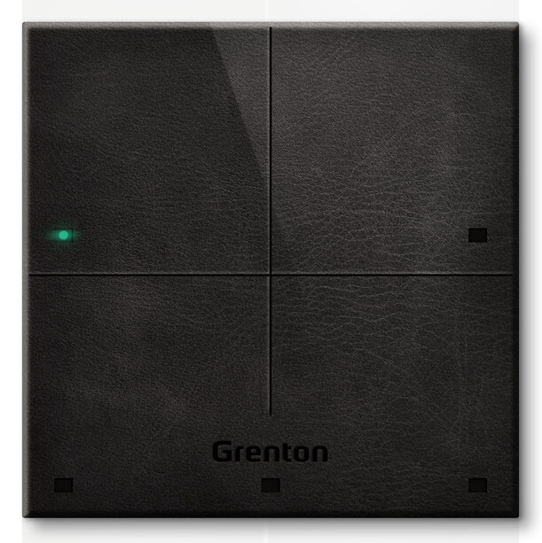Panel dotykowy Grenton / 4 pola dotykowe / TF-Bus / czarny, wykonany z naturalnej skóry front