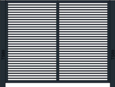 Ogrodzenie PV / przęsło pionowe kompletne / moduł JA Solar 2szt. Full-Black 440 Wp, słupek 120x120mm, zestaw montażowy