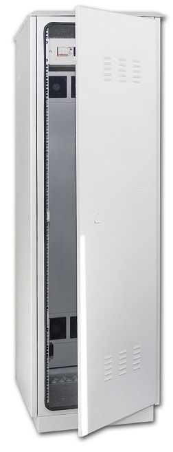 Szafa zewnętrzna 19" IP54 stojąca wandaloodporna IP54 24U; wym.  660X850x1220 (szer. x gł. x wys. mm), bez wyposażenia, RAL: szafa 7035