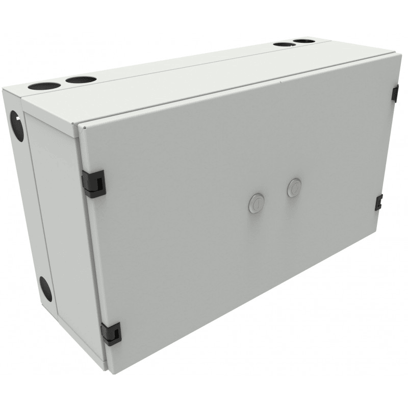 Przełącznica światłowodowa naścienna metalowa 48xSC DUPLEX 530x310x200 z modułem zapasu kabla